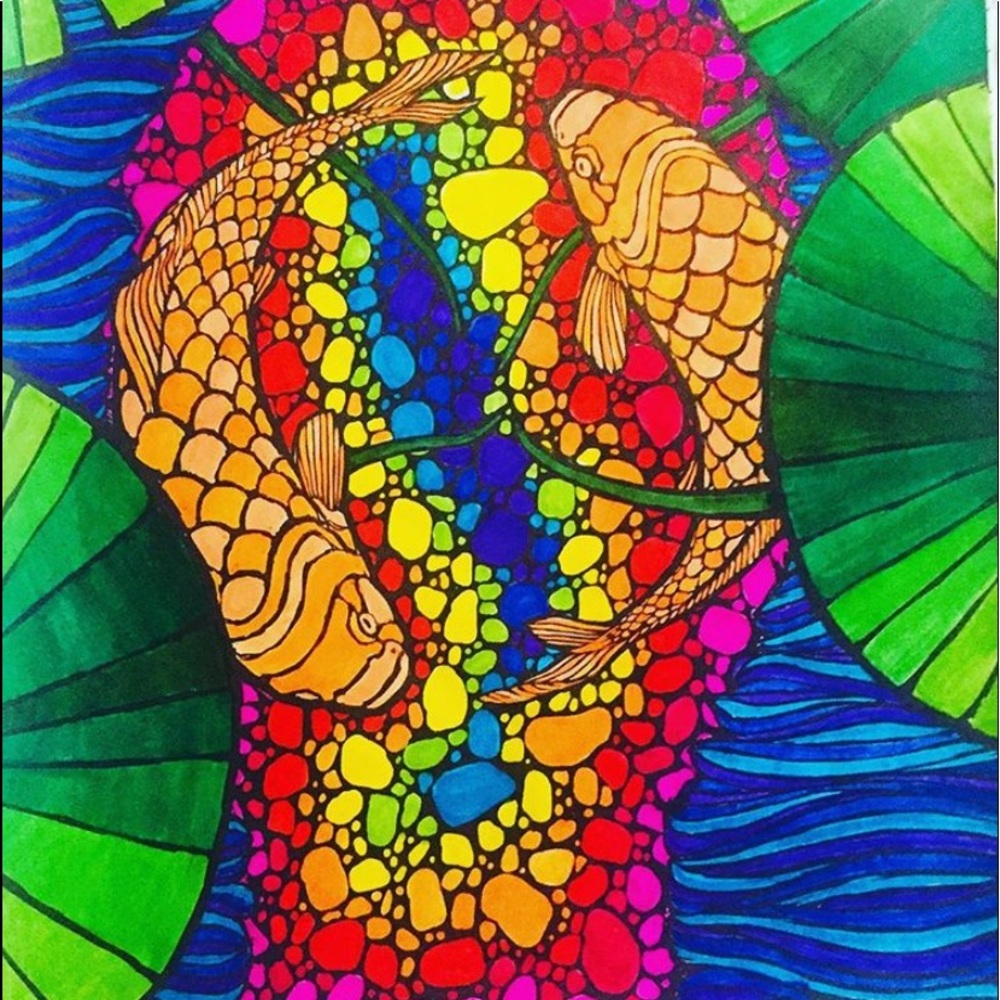 Koi Fish Psychedelic Art